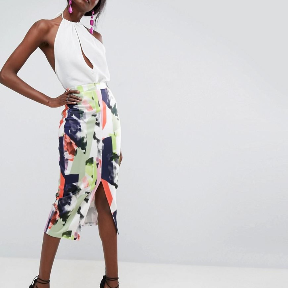 ASOS TALL Scuba Pencil Skirt with slit